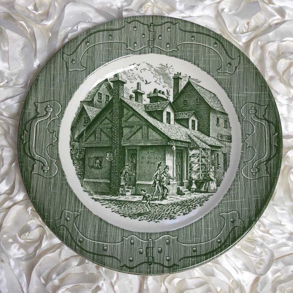 The old curiosity Shop Decor Plates (2) Underglaze